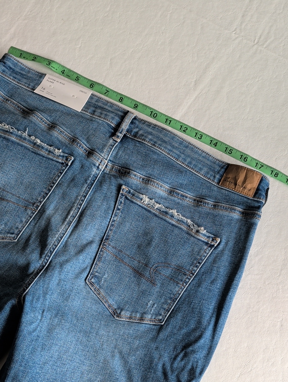 NWT American Eagle Super Hi-Rise Flare Stretch Jeans Women's Size 16 - Picture 7 of 8